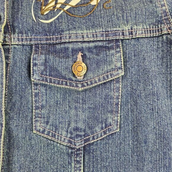 🩵NWOT PartyLite Blue Denim Buttoned Jacket Medium - Picture 6 of 12